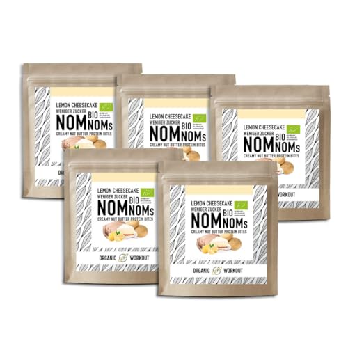 Lemon Cheesecake NomNoms | cremige Nussmus-Protein-Bites – bio, vegan mit Bio-Erythrit gesüsst - Protein-Riegel-Alternative von Organic Workout