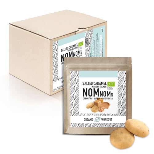 Salted Caramel NomNoms | cremige Nussmus-Protein-Bites – bio, vegan mit Bio-Erythrit gesüsst - Protein-Riegel-Alternative von Organic Workout