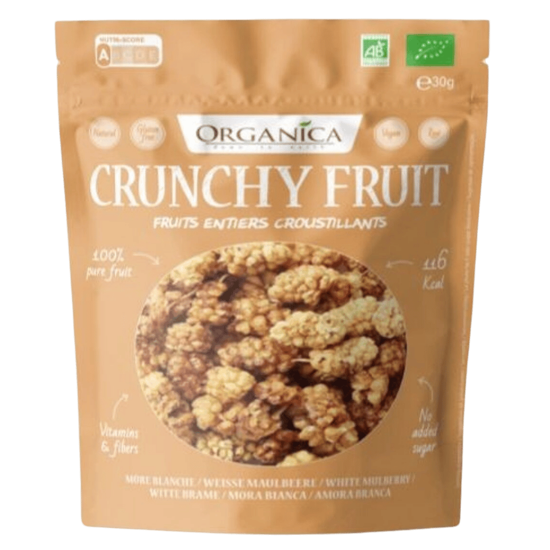 Bio Crunchy Fruit, weiße Maulbeeren von Organica