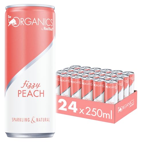 ORGANICS Fizzy Peach by Red Bull - 24er Palette Dosen - Bio-Erfrischungsgetränke mit Pfirsich Geschmack - 100% natürliche Zutaten, OHNE PFAND (24 x 250 ml) von Organics by Red Bull