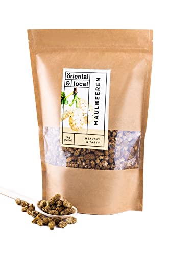 Oriental & Local - Getrocknete weiße Maulbeere, Naturprodukt, höchste Qualität, Quelle von Antioxidantien, gesunder Snack, Zugabe zu Desserts, 1 kg von Oriental & Local