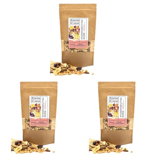 Oriental & Local Studentenfutter 500g - Nussmix mit Getrocknete Früchte (Rosinen und Bananenchips) - Nussmischung und Trockenfrüchte - Studentenfutter großpackung 0,5kg - Gesunde Vegan Snacks von Oriental & Local