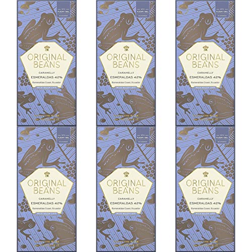 Original Beans - BIO Esmeraldas Milk 42% Schokolade - CH-BIO-006 - Noten von Karamell und Haselnuss mit Fleur de Sel - 6er Pack - 6x 70g Tafel von Original Beans