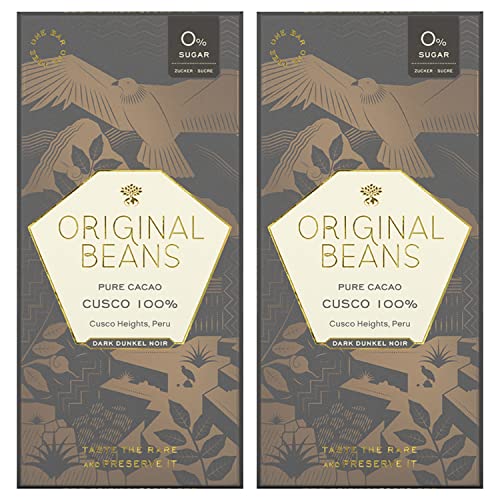 Original Beans - Cusco 100% Bio Schokolade 70 g Tafel / CH-BIO-006 - Noten Von Trockenblumen Und Gräsern - 2er Pack (2 x 70 g) von Original Beans