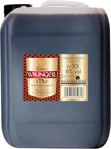 Wikinger | Roter Wikinger Met | 1 x 10l | Honigwein aus der historischen Ursprungsregion in Norddeutschland | Mit Kirschsaft | fruchtig aromatisch von WIKINGER