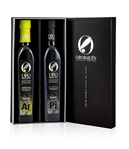 Natives Olivenöl extra - Oro bailen Reserva Familiar - Gourmet-Geschenkpackung Natives Olivenöl extra von Jaen Arbequina + Picual-Sorten von olivaoliva