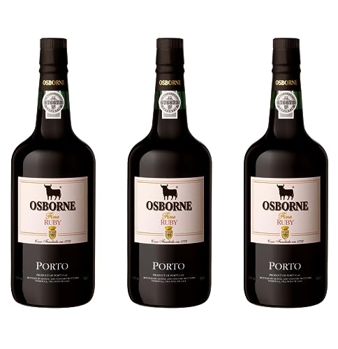 Osborne Fine Ruby Port – Hochwertiger, roter Portwein aus dem Douro Tal Portugals mit 19,5% vol. (3 x 0,75l) von Osborne