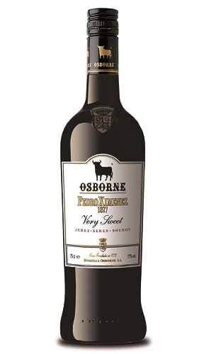Osborne Sherry Pedro Ximenez 1827 – Hochwertiger, süßer Sherry, hergestellt nach dem Solera-Verfahren aus Andalusien in Spanien mit 17% vol. (1 x 0,75l) von Osborne