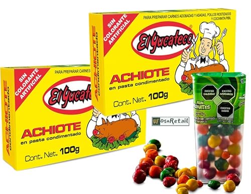 OsoRetail 2 x 100 g Achiote Pasta (El Yucateco) mit Geschenk von Chuche Pellets Tamarindo aus Mexiko von OsoRetail