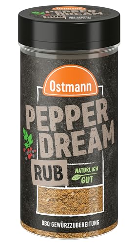 Ostmann Gewürze - Pepper Dream | BBQ Rub Gewürzzubereitung | Pfeffrige Trockenmarinade für Grillfleisch | 135 g im Streuer von Ostmann