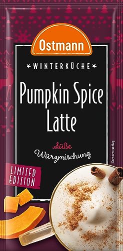 Ostmann Gewürze – Pumpkin Spice Latte Würzmischung, zum Einrühren in Milch mit Kaffee oder Espresso, mit Kürbispulver, 16 g im Beutel (Verpackungsdesign kann abweichen) von Ostmann