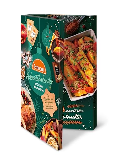 Ostmann Gewürze - Adventskalender | Gewürzkalender mit 24 abwechslungsreichen Gewürzmischungen zum Probieren | Leckere Rezepte zu jedem Gewürz | Geschenkidee für Advents- & Weihnachtszeit von Ostmann