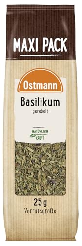 Ostmann Gewürze - Basilikum gerebelt | Zum Würzen von Tomatensaucen | Mediterranes Kräutergewürz | 25 g im Beutel von Ostmann