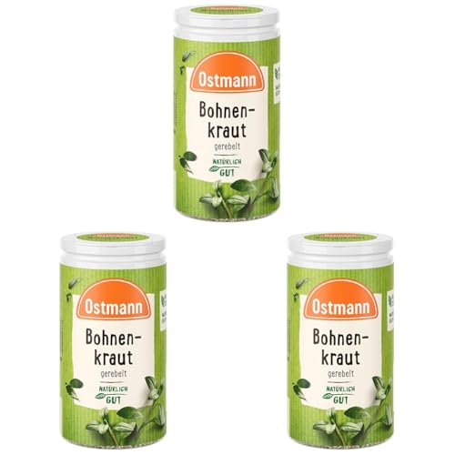 Ostmann Gewürze - Bohnenkraut gerebelt | Nachfüllbare & recyclebare Verpackung | 15 g in der Streudose (Packung mit 3) von Ostmann