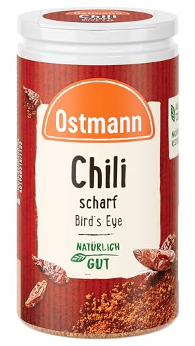 Ostmann Gewürze - Chili scharf Bird´s Eye | Feurige Schärfe für Fleischgerichte und Eintöpfe | 35 g in der Streudose von Ostmann