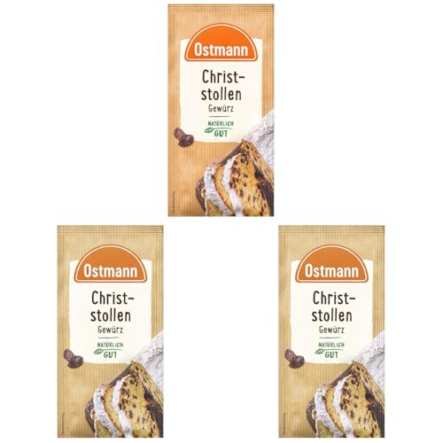 Ostmann Gewürze – Christstollen-Gewürz, Gewürzmischung für Stollen, ideal für Gebäck & Desserts in der Winter- und Weihnachtszeit, vegan, 7,5 g (Packung mit 3) von Ostmann