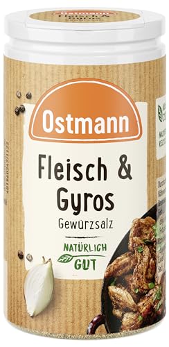 Ostmann Gewürze - Fleisch & Gyros Gewürzsalz | Pikantes Gewürz mit mediterraner Note für gegrilltes und gebratenes Fleisch | Mit praktischem Streuaufsatz | 50 g im Streuer von Ostmann