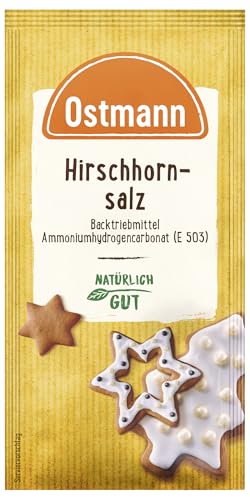 Ostmann Gewürze - Hirschhornsalz | Stark wirkendes Backtriebmittel für Flachgebäck wie Plätzchen oder Lebkuchen | 15 g im Beutel von Ostmann