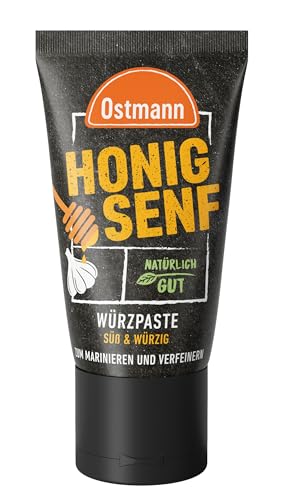 Ostmann Gewürze- Honig Senf Würzpaste | BBQ-Würzpaste zum Marinieren von Fleisch und Gemüse | Ideal für selbstgemachte Salatdressings | Aus natürlichen Zutaten | 55 g in der Tube von Ostmann