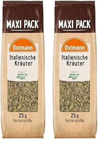 Ostmann Gewürze - Italienische Kräuter gerebelt | Mediterrane Kräutermischung zum Würzen von Tomatensauce, Gemüse- und Fleischgerichten | 25 g im Vorteilsbeutel (Packung mit 2) von Ostmann