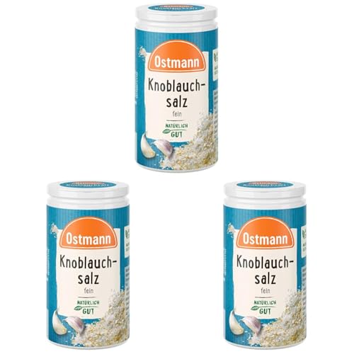 Ostmann Gewürze - Knoblauchsalz | Nachfüllbare & recyclebare Verpackung | 75 g in der Streudose (Packung mit 3) von Ostmann