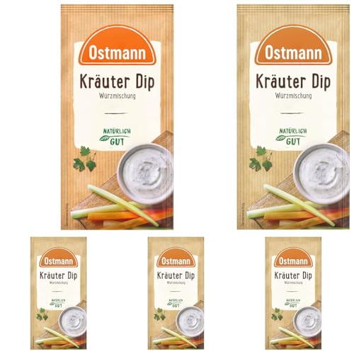 Ostmann Gewürze – Kräuter Dip, aromatisches Gewürz für leckere Dips und Soßen zu Snacks, Chips, Brot, Fleisch, Gemüse und vielem mehr, 10 g (Packung mit 5) von Ostmann