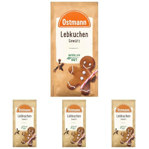 Ostmann Gewürze – Lebkuchen-Gewürz | Gewürzmischung für Leb- und Honigkuchen | Ideal für Gebäck & Desserts in der Winter- und Weihnachtszeit | 15 g im Beutel (Packung mit 4) von Ostmann