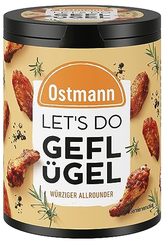 Ostmann Gewürze - Let's Do Geflügel | Gewürzsalz für Brathähnchen und Chicken Wings | Würziger Allrounder mit Cayennepfeffer und Rosmarin | 80 g in recyclebarer Metalldose von Ostmann