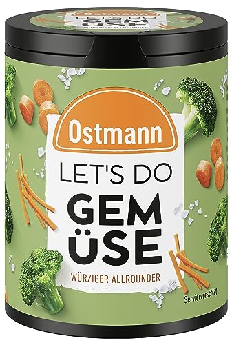 Ostmann Gewürze - Let's Do Gemüse | Gewürzsalz für Gemüsepfannen, Aufläufe oder Ofengemüse | Würziger Allrounder mit Karotten und Knoblauch | 85 g in recyclebarer Metalldose von Ostmann