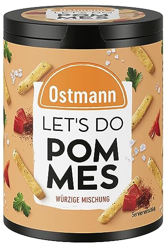 Ostmann Gewürze - Let's Do Pommes Gewürz | Gewürzsalz für Ofenkartoffeln oder Süßkartoffelpommes | Würzige Mischung aus Paprika, Zwiebeln und Muskatnuss | 100 g in recyclebarer Metalldose von Ostmann