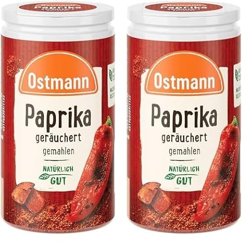 Ostmann Gewürze - Paprika geräuchert | Rauchiges Aroma für Bratkartoffeln, Gulasch oder Rührei | 35 g in der Streudose (Packung mit 2) von Ostmann