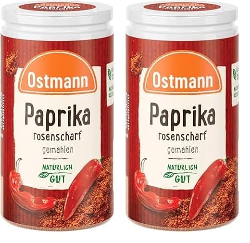 Ostmann Gewürze -Paprika rosenscharf | Schärfe für Gulasch, Suppen und Eintöpfe | 35 g in der Streudose (Packung mit 2) von Ostmann