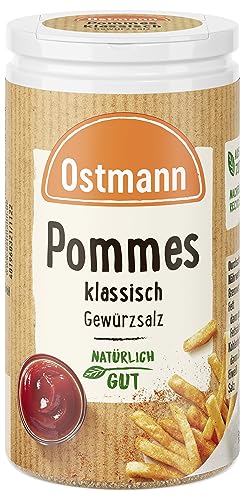 Ostmann Gewürze – Pommes Gewürzsalz klassisch, Pommesgewürz mit Salz für leckere Fritten, auch ideal für Kartoffelgerichte wie Gratin oder Bratkartoffeln, vegan, 4 x 70 g (Verpackungsdesign kann abweichen) von Ostmann