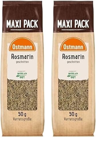 Ostmann Gewürze - Rosmarin geschnitten | Zum Würzen von Kartoffelgratin, Wedges und Fischgerichten | 50 g im Vorteilsbeutel (Packung mit 2) von Ostmann