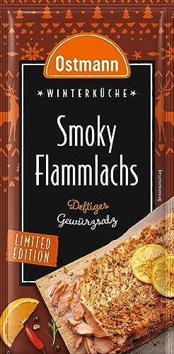 Ostmann Gewürze – Smoky Flammlachs Gewürzsalz, für 4 Portionen, Gewürz mit geräucherter Paprika für rauchigen Lachs, 10 g im Beutel (Verpackungsdesign kann abweichen) von Ostmann