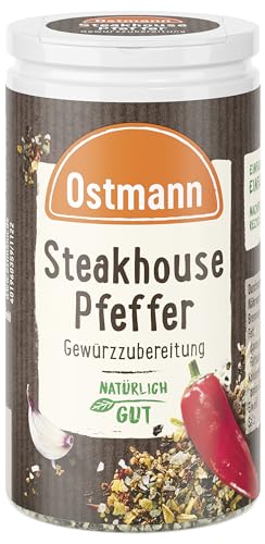 Ostmann Gewürze - Steakhouse Pfeffer Gewürzzubereitung | Mit Pfeffer, Paprika und Knoblauch | 50 g in der Streudose von Ostmann