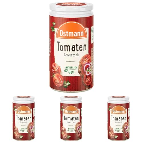 Ostmann Gewürze - Tomaten Gewürzsalz | Perfekt zum Würzen von Tomatensalat und Bruschetta | 60 g in der Streudose (Packung mit 4) von Ostmann