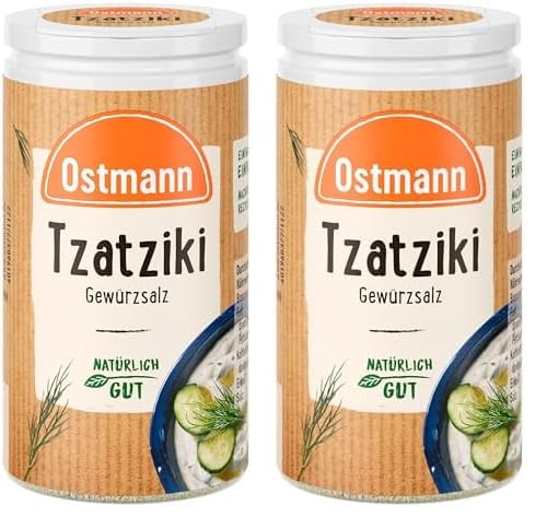 Ostmann Gewürze - Tzatziki Gewürzsalz | Griechisches Gewürz für lecker, knoblauchige Dips | 60 g in der Streudose (Packung mit 2) von Ostmann