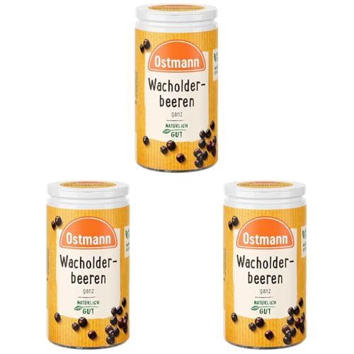 Ostmann Gewürze - Wacholderbeeren ganz | Ideal zum Würzen von Sauerbraten und Wildgerichten | 20 g in der Streudose (Packung mit 3) von Ostmann