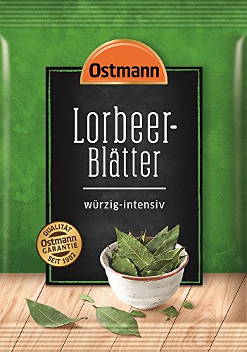 Ostmann Lorbeerblätter ganz Lorbeer-Blatt zum Fleisch einlegen Extra-Gewürz für Marinaden, für Suppen, Eintöpfe und Braten, getrocknet, Menge: 5 Stück x 11 g von Ostmann