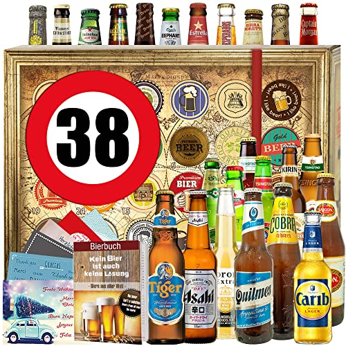38. Geburtstag Geschenk für Freund - Bier Paket - 24x Biersorten der Welt - Bier Adventskalender 2023 von ostprodukte-versand