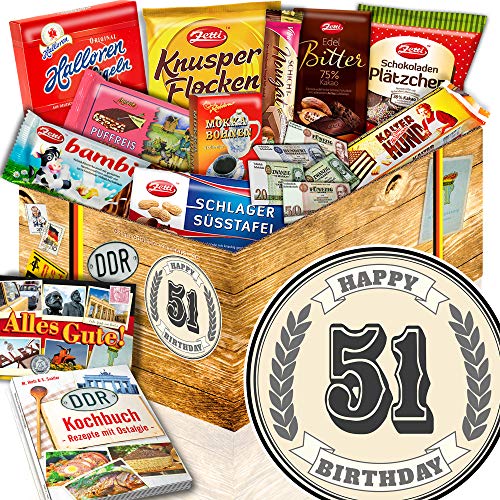 51. Geburtstagsgeschenk - DDR Schoko Geschenkbox - 51 Zum 51 Geburtstag von ostprodukte-versand