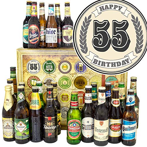 55. Geburtstagsgeschenk/Bier Geschenk Welt und DE/Geschenke zum 55 Papa/Bier Adventskalender 2024 2025 Männer von ostprodukte-versand