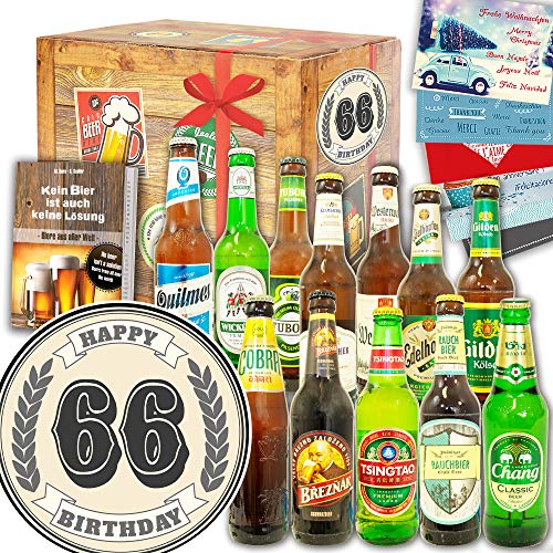 66. Geburtstagsgeschenk / 12x Bier Welt und DE / 66-Geburtstag Geschenke Mann von ostprodukte-versand