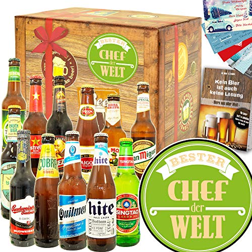 Bester Chef - Bier Set Welt - Geschenk für den Chef von ostprodukte-versand