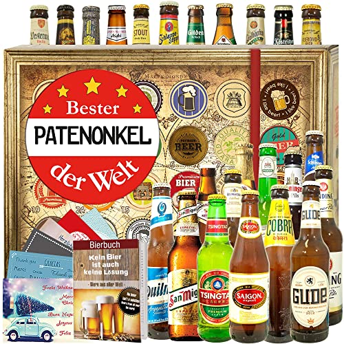 Bester Patenonkel/Bier Adventskalender 2024 2025 mit Bieren der Welt und Deutschland / 24 x Biere DE und Welt von ostprodukte-versand