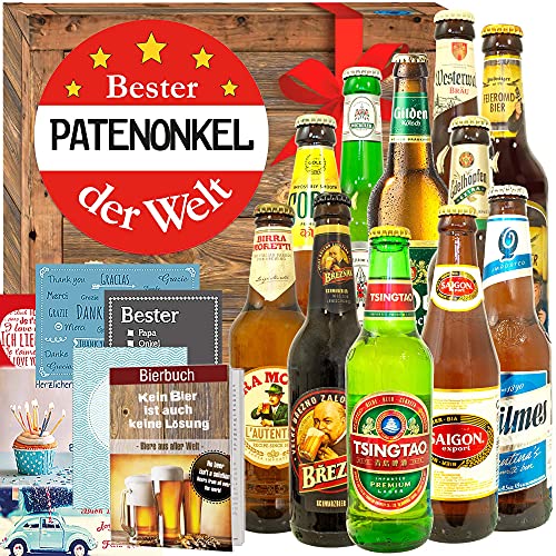 Bester Patenonkel ++ 12x Bier Welt und DE ++ Geschenk bester Onkel von ostprodukte-versand