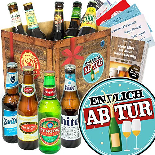 Endlich Abitur + Biersorten aus aller Welt + abitur abschluss Geschenk von ostprodukte-versand