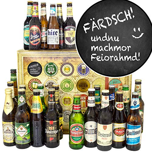 Feierabend - 24x Bier aus der Welt und D - Geschenkidee mit Spruch/Biersorten Adventskalender 2024 2025 von ostprodukte-versand