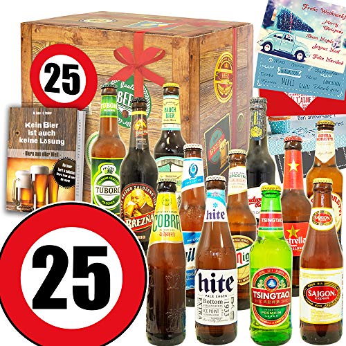 Geschenk zum 25. für Ihn + Biergeschenk Welt + Geschenke 25 Geburtstag Mann von ostprodukte-versand